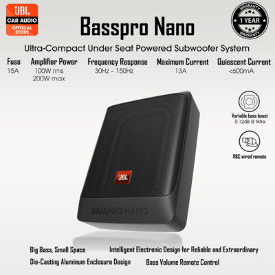 JBL BASSPRO-NANO 6 x 8' Inch Underseat Sub Woofer