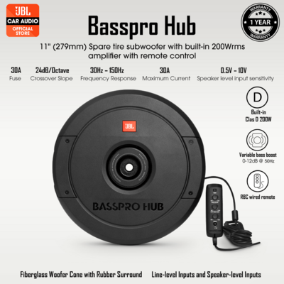 JBL BASSPRO-HUB 11' Inch Spare Tyre Type
