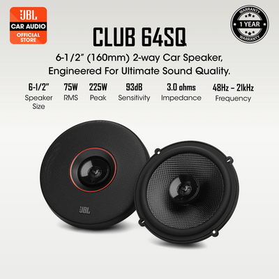 JBL CLUB-64SQ 6.5' Inch 2 Way Coaxial Speaker