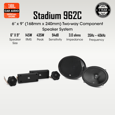JBL STADIUM-962CF 6 x 9' Inch 2 Way Component Speaker