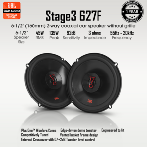 JBL STAGE3-627F 6.5' Inch 3 Way Coaxial Speaker (without Grille)