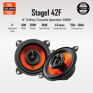  JBL Stage1 42F 4" 2-Way Coaxial Speaker 320W Original JBL Car Speaker 4Inch Car Audio Speaker Kereta JBL Stage1-42F
