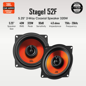 JBL Stage1 52F 5.25" 2-Way Coaxial Speaker 320W Original JBL Car Speaker 5Inch Car Audio Speaker Kereta JBL Stage1-52F