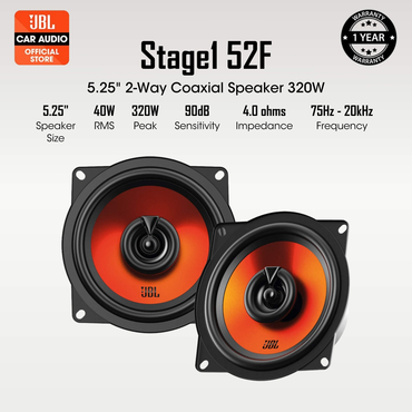 JBL Stage1 52F 5.25" 2-Way Coaxial Speaker 320W Original JBL Car Speaker 5Inch Car Audio Speaker Kereta JBL Stage1-52F