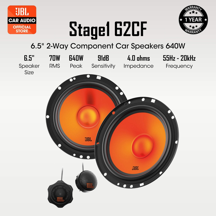 JBL Stage1 62CF 2-Way Component Car Speakers 640W